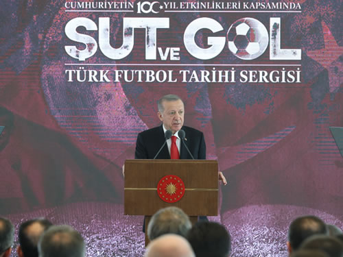 President Erdoğan attends opening ceremony of “Shoot and Goal: The Turkish Football History Exhibition”